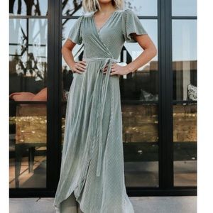 Baltic Born. Size small. Dusty sage color. Andi Ribbon dress.